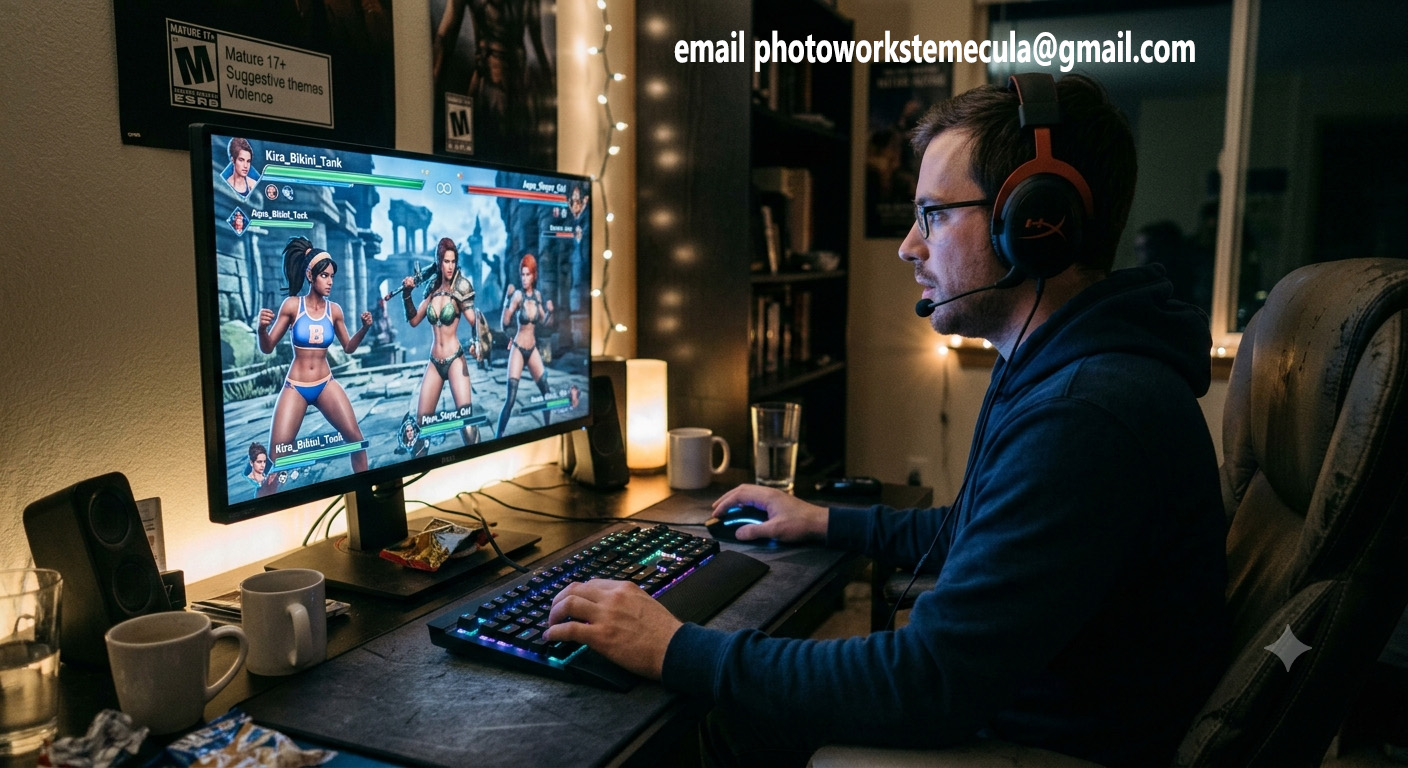 Man Playing Online